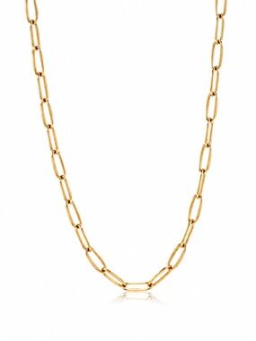 18K Gold Plated Paperclip Chain Necklace